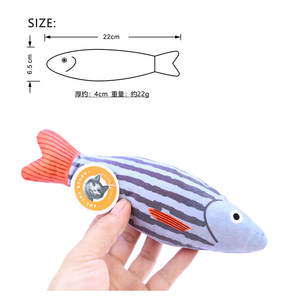 Plush Print Squeaky Custom New Style Catnip <strong>Nip</strong> Chew Cat Fish Toy Interactive Cat Toy - Product Image 6