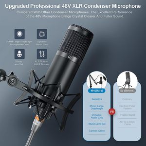 Nueva actualización, equipo de estudio de grabación, tarjeta de sonido y juego de mezclador, micrófono de condensador XLR, interfaz de Audio de transmisión en vivo, tarjetas de sonido - Product Image 2