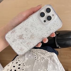 אביזר חלומי עבור iphone כסף מנצנץ רדיד עיצוב פרפר כסף על כיסוי טלפון tpu