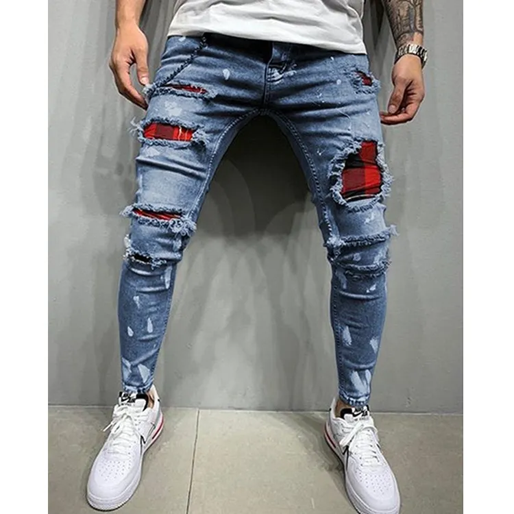 2021 Barang Baru Kualitas Tinggi Celana Jeans Pria Musim Panas Ketat Pengendara Sepeda Kasual Boyfriend Denim Homme untuk Pria