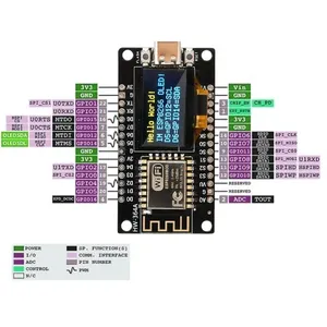 NodeMCU ESP8266 papan peng embangan dengan Display OLED 0,96 inci CH340G ESP-12F modul WiFi TYPE-C USB UNTUK für Arduino Micropy - Product Image 6