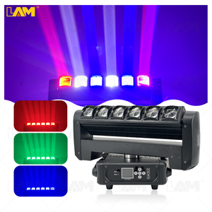 DMX 6*40W RGBW 4 en 1 para equipo de iluminación de escenario de haz de cabeza móvil fuente de luz LED 6*40W cabeza móvil giratoria de doble cara para D - Product Image 1