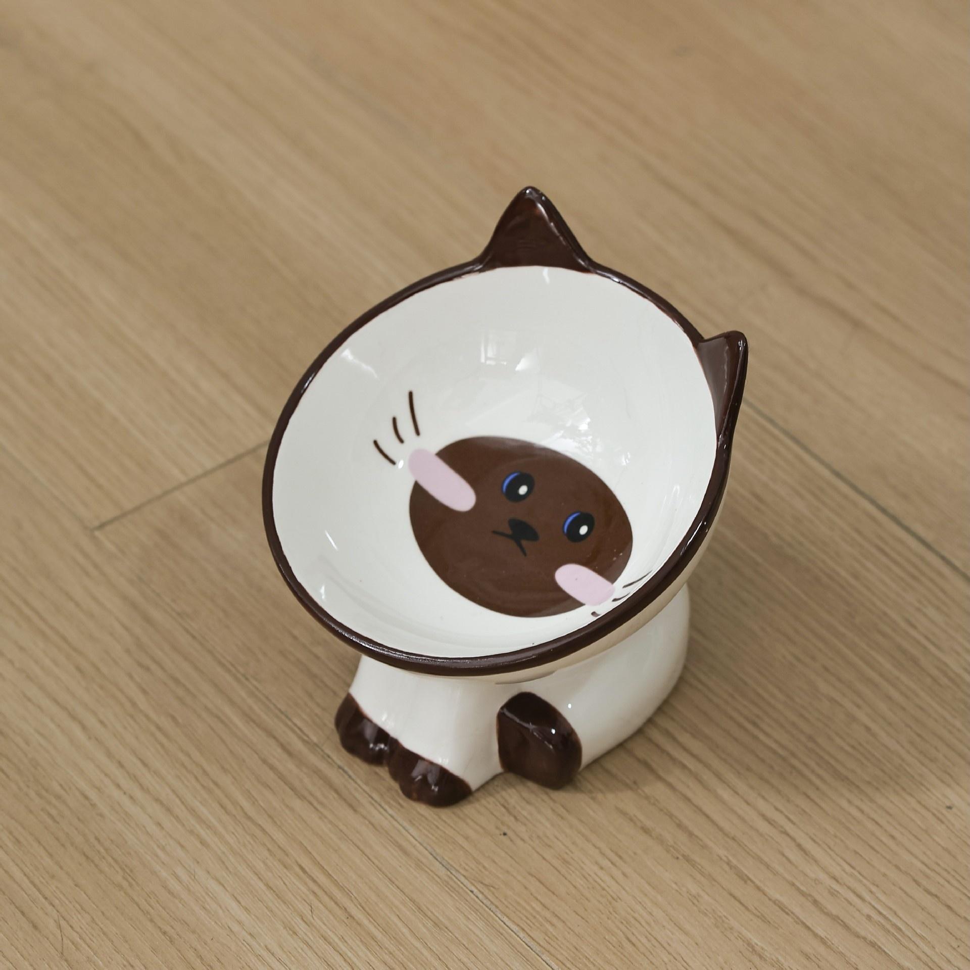 Chat siamois noir - Bol de nourriture