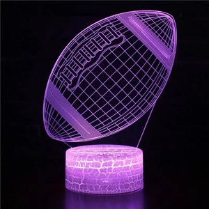 Rugby gece lambası amerikan süper kase futbol 3D <span class=keywords><strong>LED</strong></span> lamba