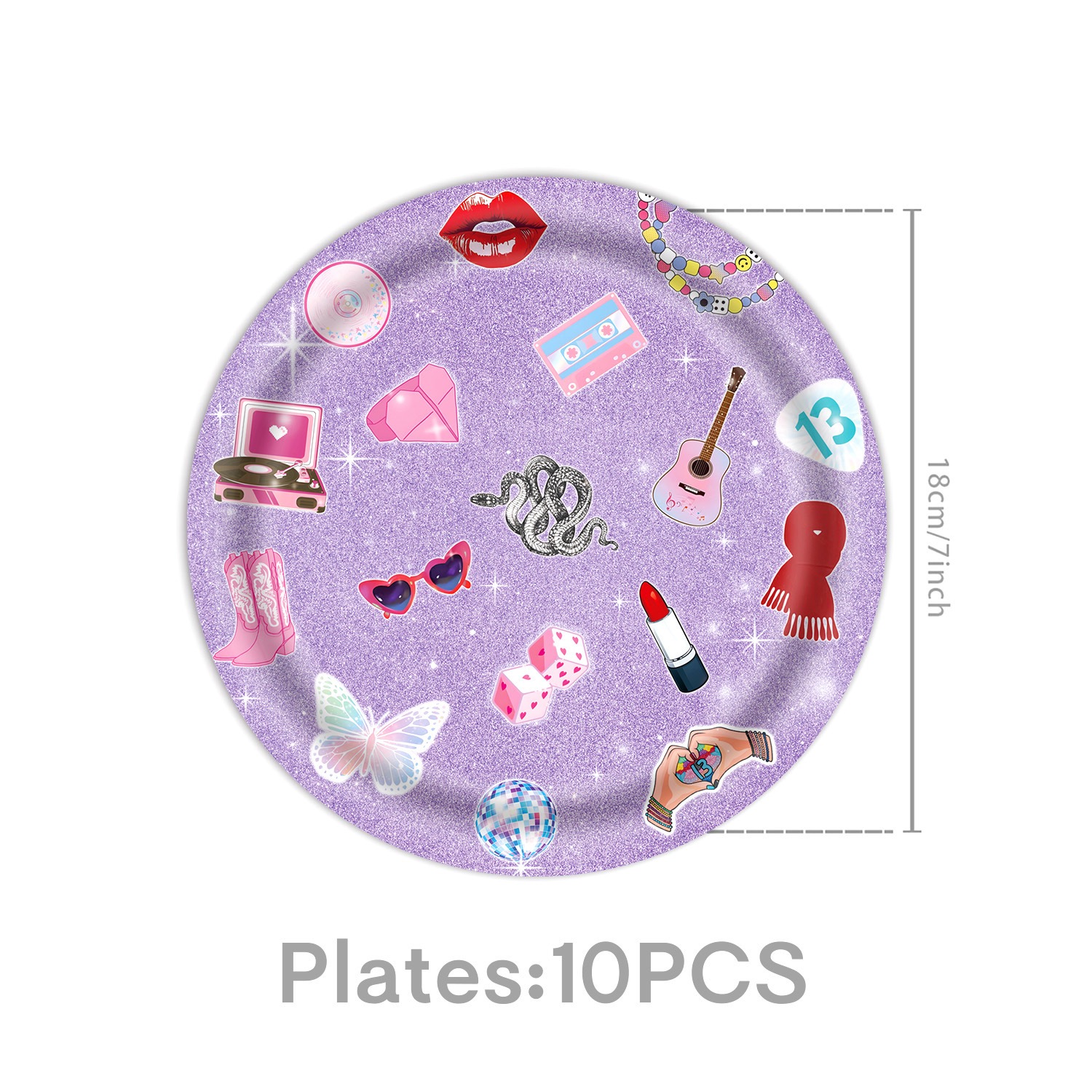 Assiettes en carton colorées 7 pouces 10 pièces