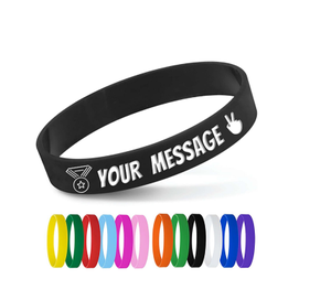 Personalized Customizable Rubber Bracelets Customized for Motivation Events <strong>Gifts</strong> Support <strong>Fundraisers</strong> Awareness - Product Image 1