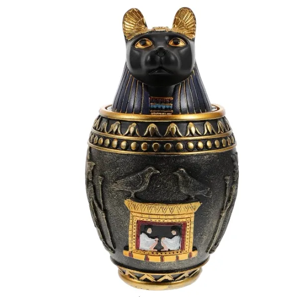 Caja de almacenamiento de escultura de resina Anubis. El Reino de Egipto colecciona esculturas decorativas