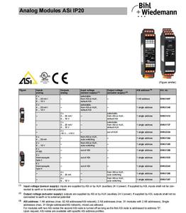 Bihl Wiedemann BWU1345 ASi modulo di ingresso analogico IP20 2AI con Modbus Ethercat IO-Link ingresso/uscita digitale BWU1897