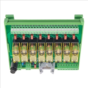 Shimpor 8 ערוץ פלט דיגיטלי מודול RJ1S-C-D24 ממסר כוח עם מחבר קרן שור, fuse ו fuse dc24v