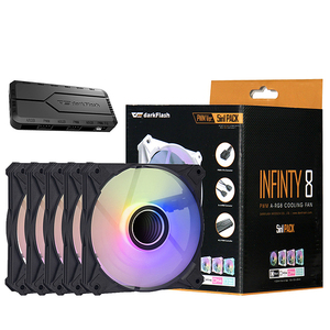 Darkflash INF 8 120 milímetros 30.8CFM ARGB Luz Efeito de Resfriamento de Computador Ventilador Cooler <span class=keywords><strong>PWM</strong></span> Ventilador de Refrigeração Do Computador 5 em 1