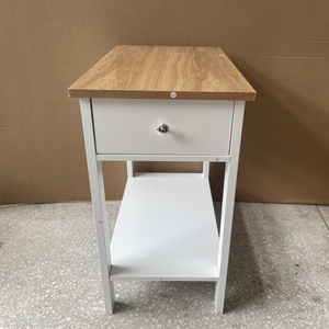Mesa De Fim De Cabeceira Branca De Madeira Mesa Lateral com Gaveta e Prateleira De Armazenamento Suporte De Noite De Madeira Mesa De Cabeceira Moderna para sala de estar