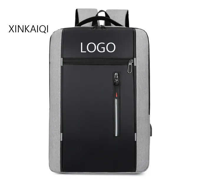 Logotipo de impresión de alta calidad Hombres Universidad Antirrobo Resistente al agua Viaje Lujo USB Mochila Laptop Back Bag Pack
