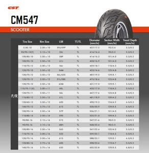 CST CM547คุณสมบัติรูปแบบที่คล่องตัวสามารถถอดออกได้อย่างยืดหยุ่นผ่านถนน110/80-14ยางรถจักรยานยนต์