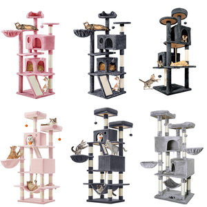 ต้นไม้แมวกระดาษแข็งขนาดใหญ่หลายระดับสำหรับเกาแมวเฟอร์นิเจอร์ในบ้าน - Product Image 1