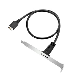 50cmフロントパネルヘッダーUSB3.1タイプEからタイプCメス延長ケーブル、パネルマウント付き
