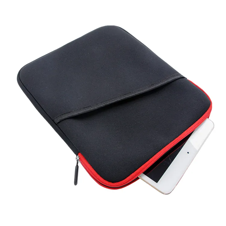 Wholesale Custom zipper Electronic phone cable organizer tablet black neoprene sleeve bag for ipad