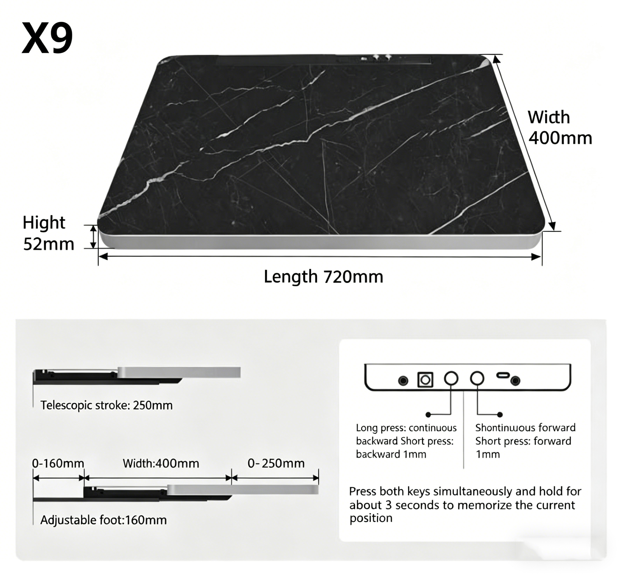 X9 ( 720x400x52mm)