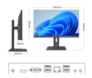 WETS 23.8 "デスクトップコンピュータコアI3 I5 I7 1080PオールインワンPC 4GB Sata 500G 1テラバイトDDR3デスクトップコンピュータ安いオールインワンPC - Product Image 2