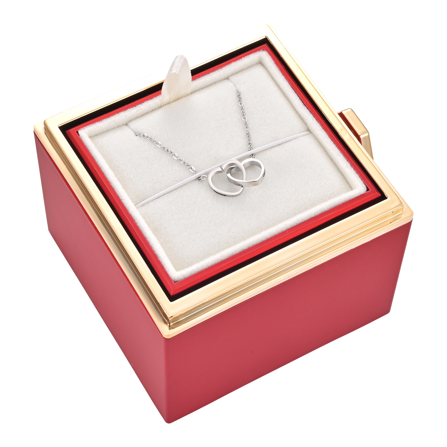 Rhodium Plated Pendant with Red box