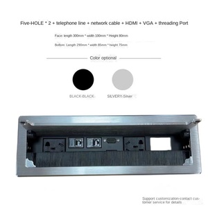 多機能亜鉛合金フリップ埋め込みデスクトップソケット290*85穴USBソケット家具テーブル挿入用 - Product Image 6