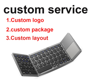 <strong>Poland</strong> Small Foldable Travel Keyboard Dzh Foldable Wireless Keyboard Three Folding Wireless Keyboard with Touchpad - Product Image 5
