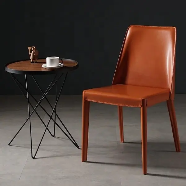 NOVA Ensemble de chaises de salle à manger rembourrées en cuir imperméable moderne de luxe Mobilier d'extérieur pour hôtel Chaises scandinaves