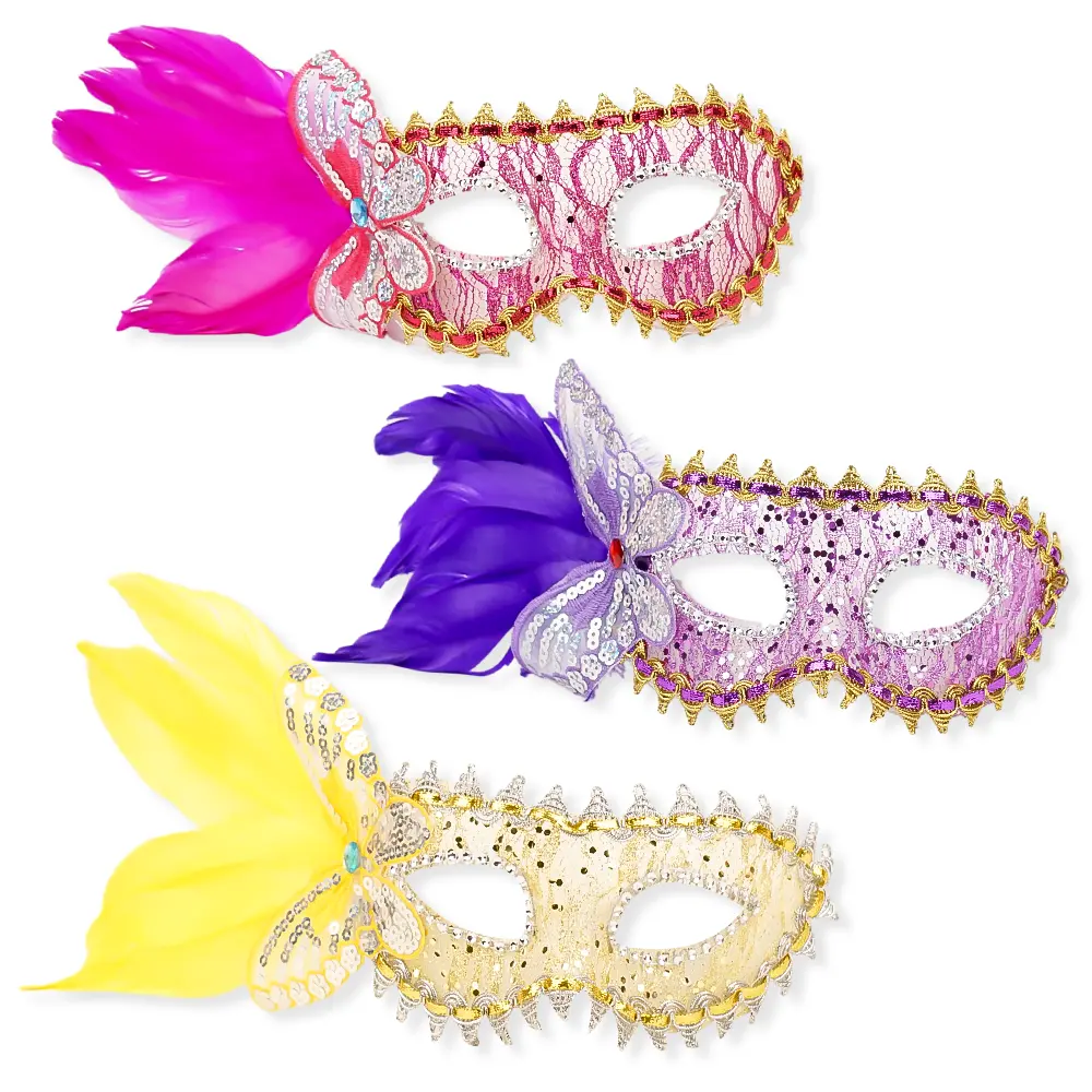 Plástico Carnival Prom Ball Fancy Dress Party Favors Dress Up Feather Mask Party Mask Butterfly Party Masks