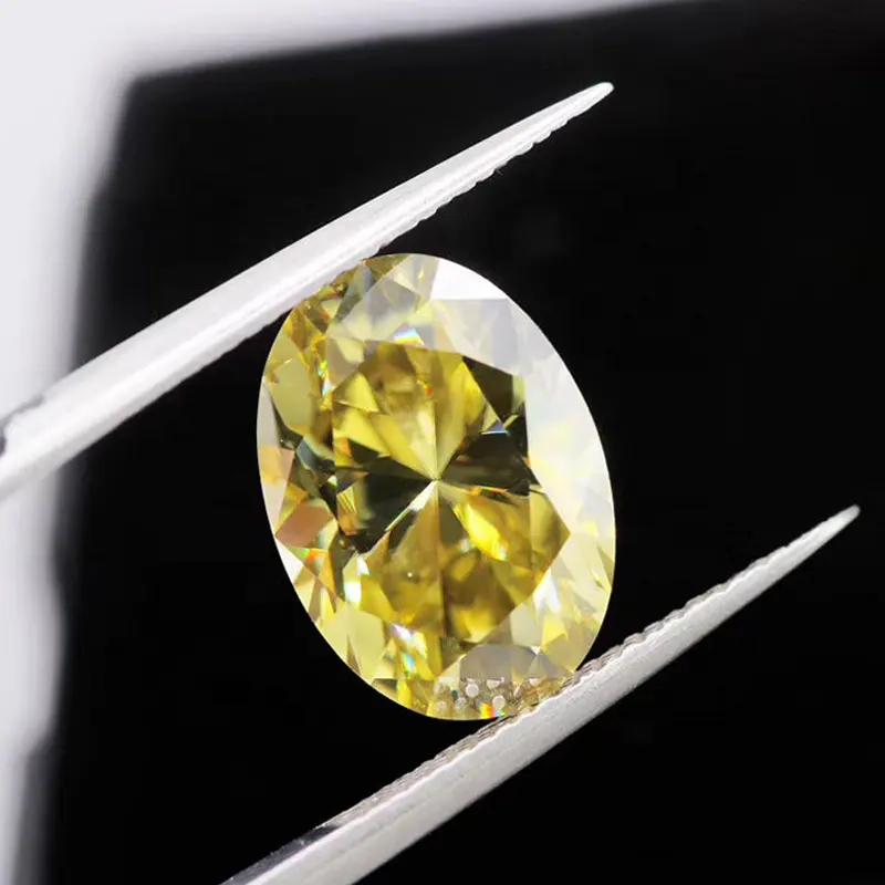 Precio al por mayor 1ct 5*7mm amarillo DEF GRA certificado moissanita diamante piedra preciosa joyería de moda con corte ovalado piedras preciosas sueltas