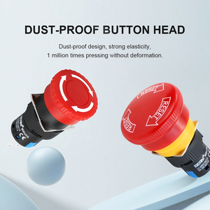 LA16 <strong>Push</strong> <strong>Button</strong> Switch Power <strong>Start</strong> Switch 16MM Self-locking Mushroom Head Emergency Stop <strong>Button</strong> - Product Image 3