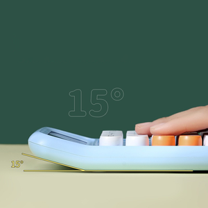 Оптовая продажа, 12-значный калькулятор с механической клавиатурой, материал ABS, большие кнопки, красочный офисный инструмент для экзамена студентов с питанием от батареи - Product Image 5