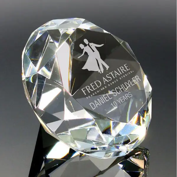 Zarif güzel boş açık kristal cam elmas Paperweight hediyelik eşya hediye