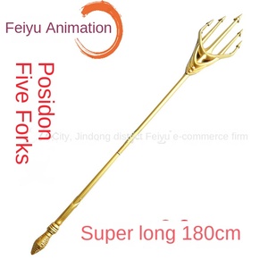 New Poseidon trigeminal năm ngã ba halberd 1.8 m cosplay đạo cụ Đồ chơi PU Đại Lục tang Ba vũ khí làm bằng nhựa bền - Product Image 2