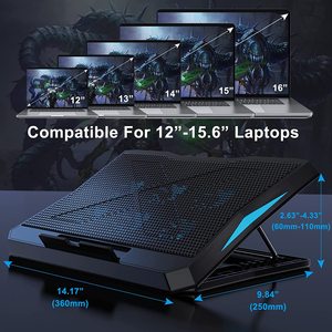 NUOXI แผ่นระบายความร้อนแล็บท็อป6ช่อง,พัดลมระบายความร้อนพอร์ต USB 2ช่องสำหรับโน้ตบุ๊ก12-16นิ้ว - Product Image 4