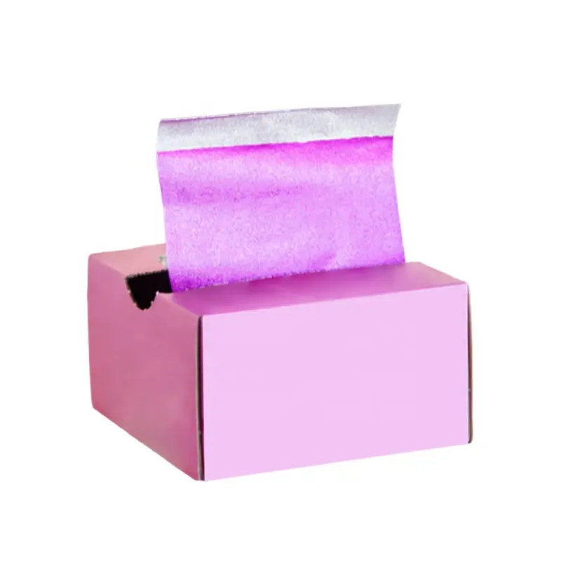 Papel de aluminio de salón de peluquería emergente de color en relieve de 5 ''x 11'' para resaltar lámina impresa de caja personalizada de laboratorio privado