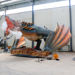 Ngoài trời công viên chủ đề sở thú hấp dẫn cơ khí khổng lồ hoạt hình rồng thở ra sương mù từ miệng - Product Image 2