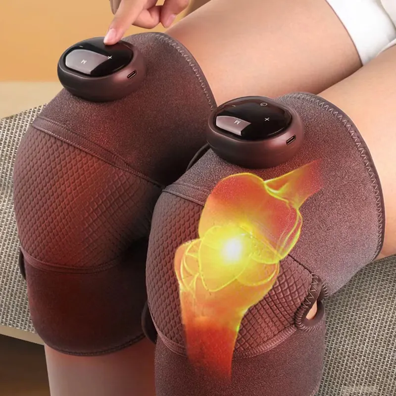 Masajeador de rodilla recargable con calefacción y vibración, alivia el dolor de rodilla artrítico, portátil
