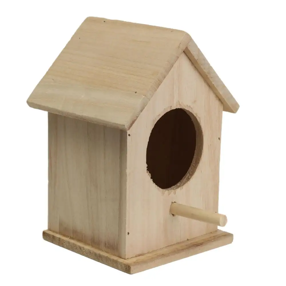 مخصصة عالية الجودة خشبية بسيطة الطيور عش منزل رخيصة الثمن