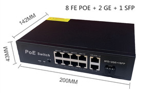 Factory Directly 4 8 <strong>16</strong> 24 Port <strong>Ethernet</strong> RJ45 POE Switch 48V 10/100MB 2 Uplink 250 Meter Network Switches for IP Camera - Product Image 4