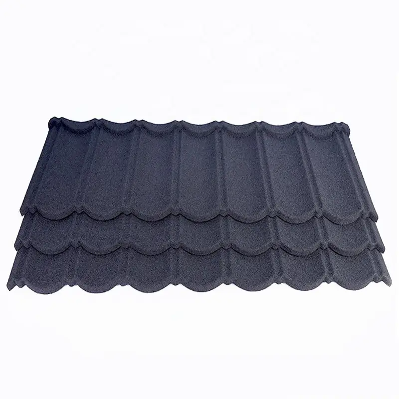 Retail and wholesale building roof material harvey bond blue mix black color Stone Coated Metal Roof Tiles