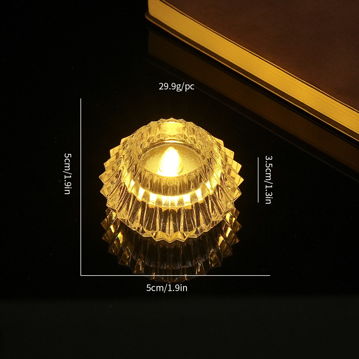 Piccola luce calda di cristallo diamantato