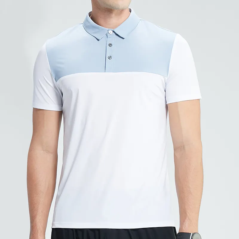 Polos casuales, Polo transpirable, camisa deportiva de manga corta para hombre, camiseta de golf de nailon elástico de alta calidad