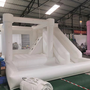 पार्टी रेंटल के लिए पूल जम्पर कैसल के साथ 18 फीट का सफेद इन्फ्लैटेबल बाउंस हाउस - Product Image 4