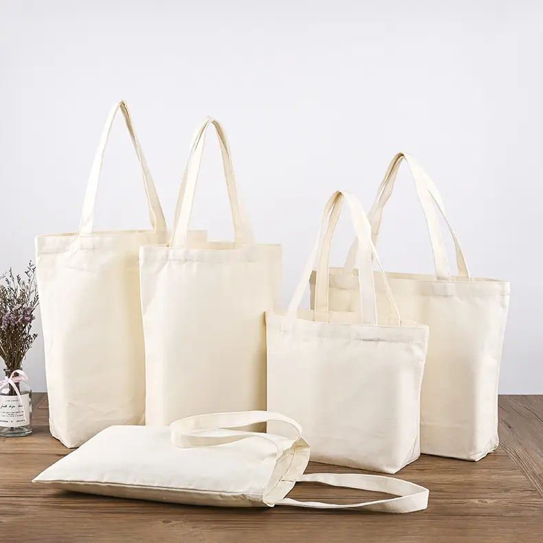 Factory Price Custom Logo Natural Blank Environmentally Friendly Cotton Canvas Tote Bag Shopping Bags