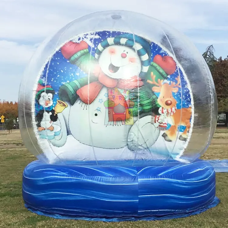 Natal feriado festa comercial bolha pop casa inflável neve globo foto cabine