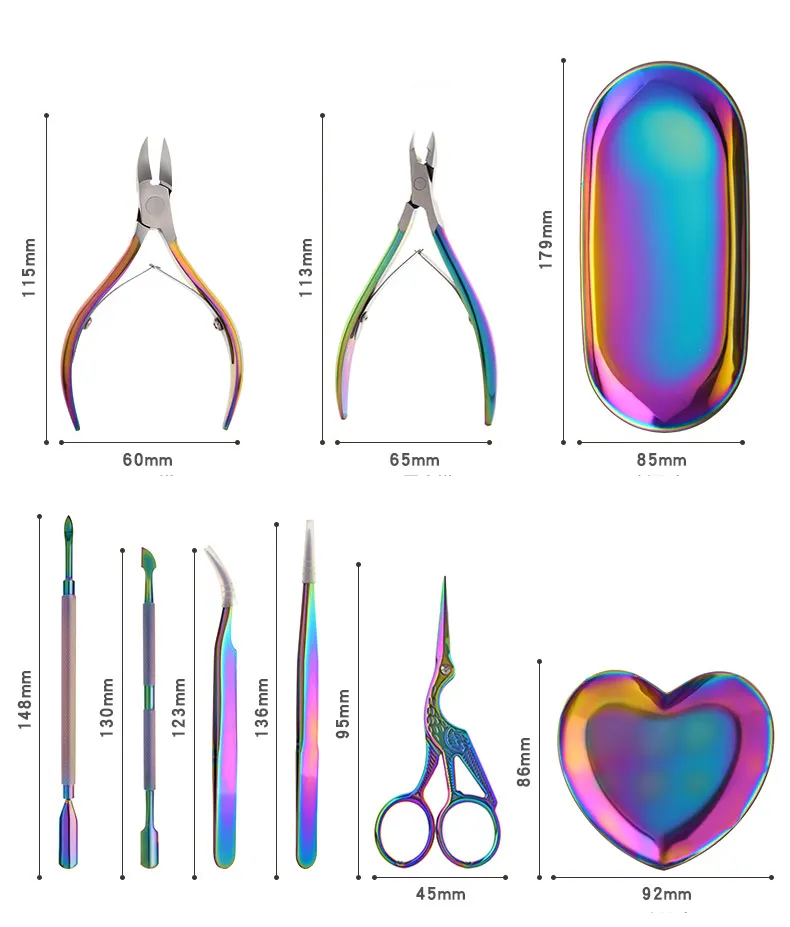 Профессиональные наклейки для дизайна ногтей из нержавеющей стали, инструменты для наращивания ресниц со стразами, пинцет для ногтей и набор ножниц