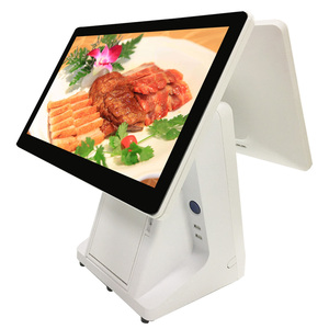 Intel i5 הכל במסוף pos מסוף מסך כפול win10 pos במזומן לרשום Qr קוד סורק pos במזומן קופה עם מדפסת תרמית