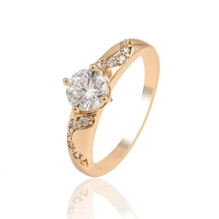 Anillo de boda de compromiso Xuping 13959, joyas de diamante grandes joyería mujer, precio barato anillo de oro de 18k