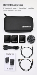 For TAKSTAR V1 2.4G Small Lavalier Wireless Microphone <strong>Kit</strong> for Live Broadcasting Interview Recording &amp; Speech for Vlogging - Product Image 5