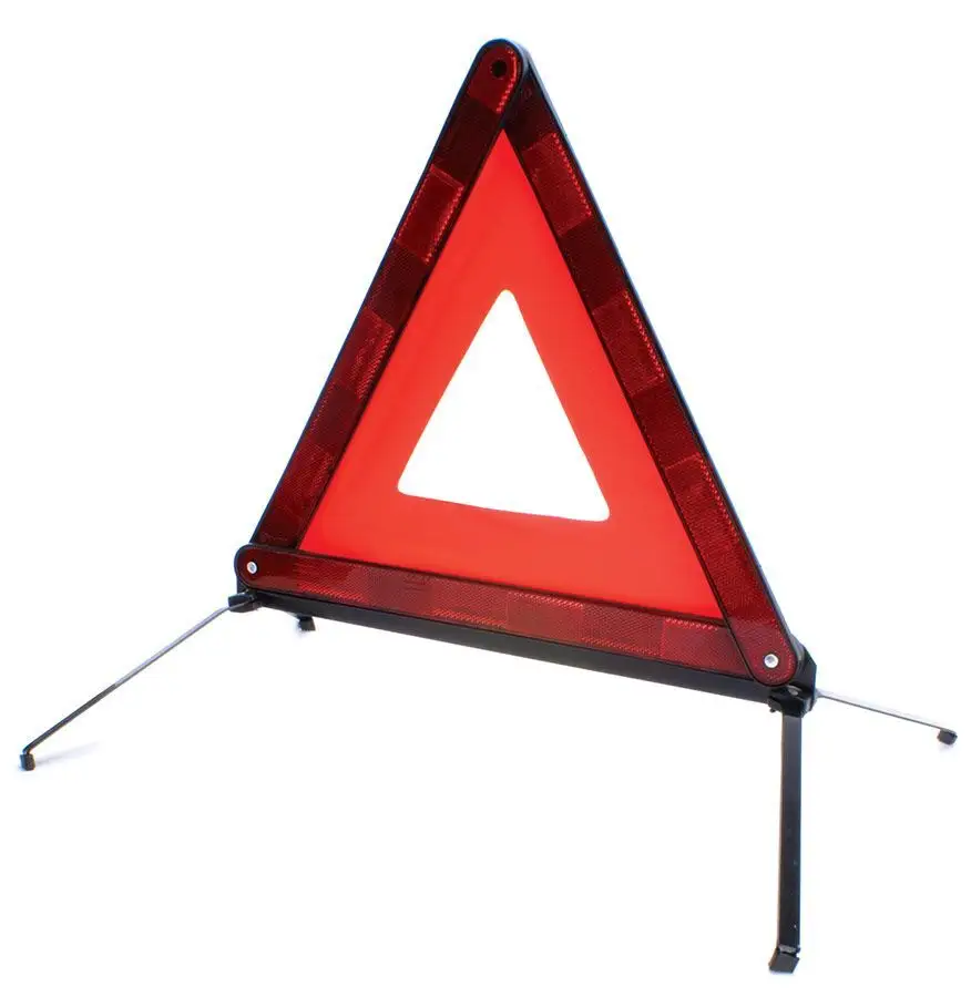 Señal de tráfico de seguridad, señal de carretera roja, triangular