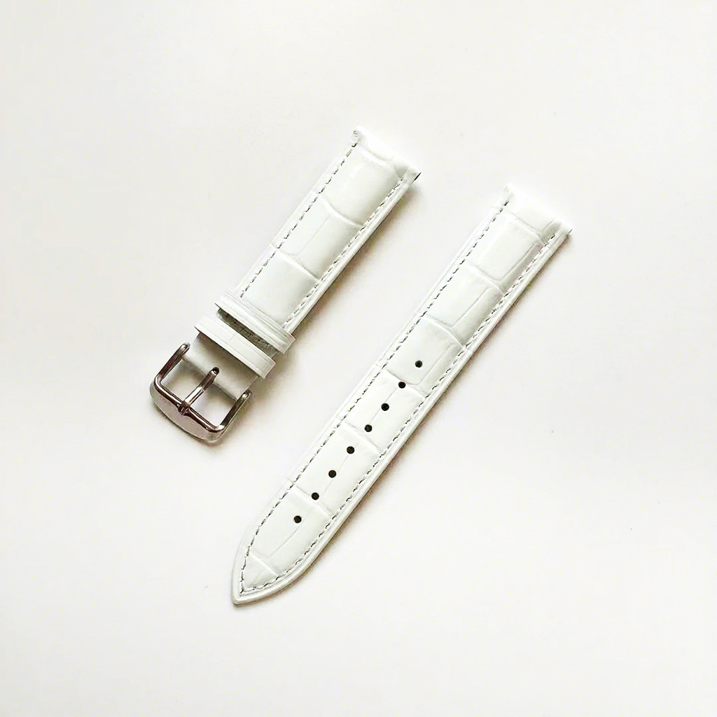 white bamboo pattern-silver pin buckle